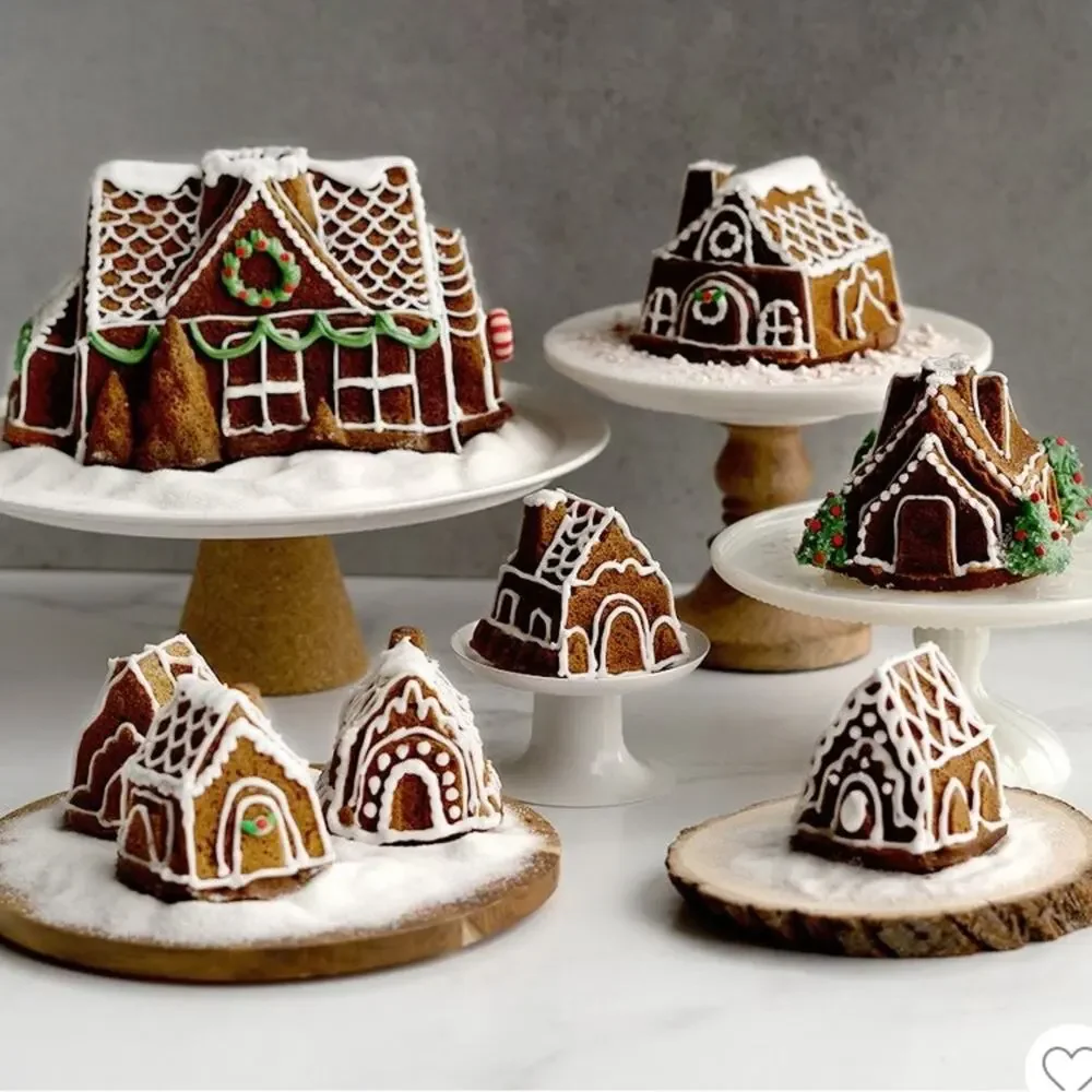 Nordic Ware Cozy Village Baking Pan Bundt Platinum Collection